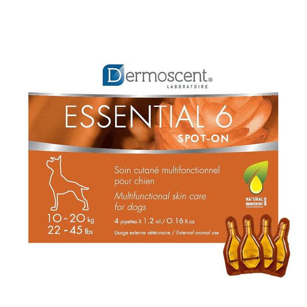 Dermoscent Essential 6 spot-on pilieni suņiem ādas kopšanai 10–20 kg 1.2 ml N4